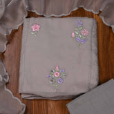 Organza Grey Unstitched Suit